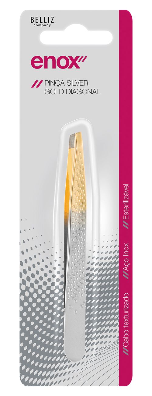 Pinça Silver Gold Diagonal Enox