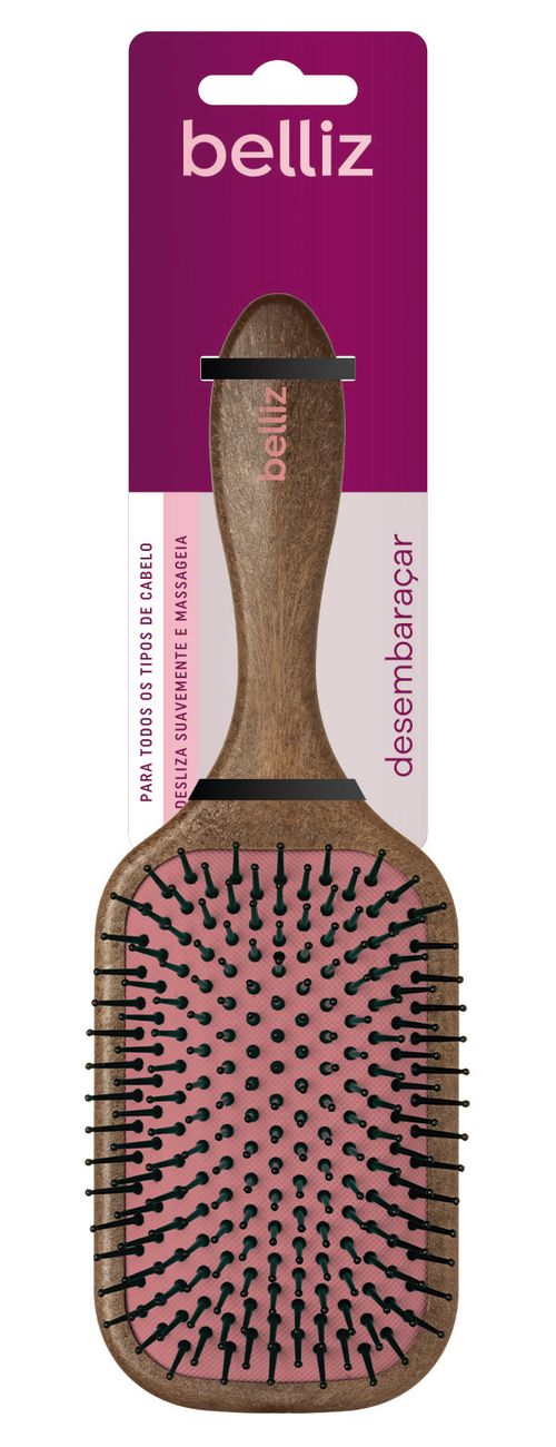 Escova Raquete Woodgrain Belliz