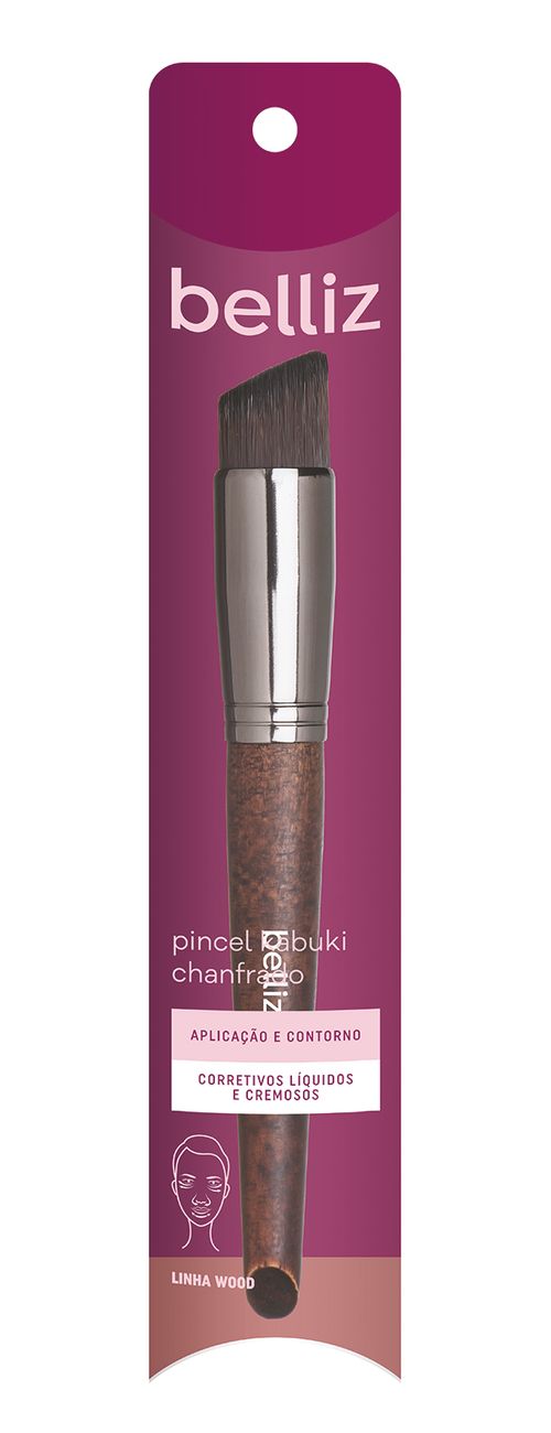 Pincel Wood Kabuki Chanfrado Belliz