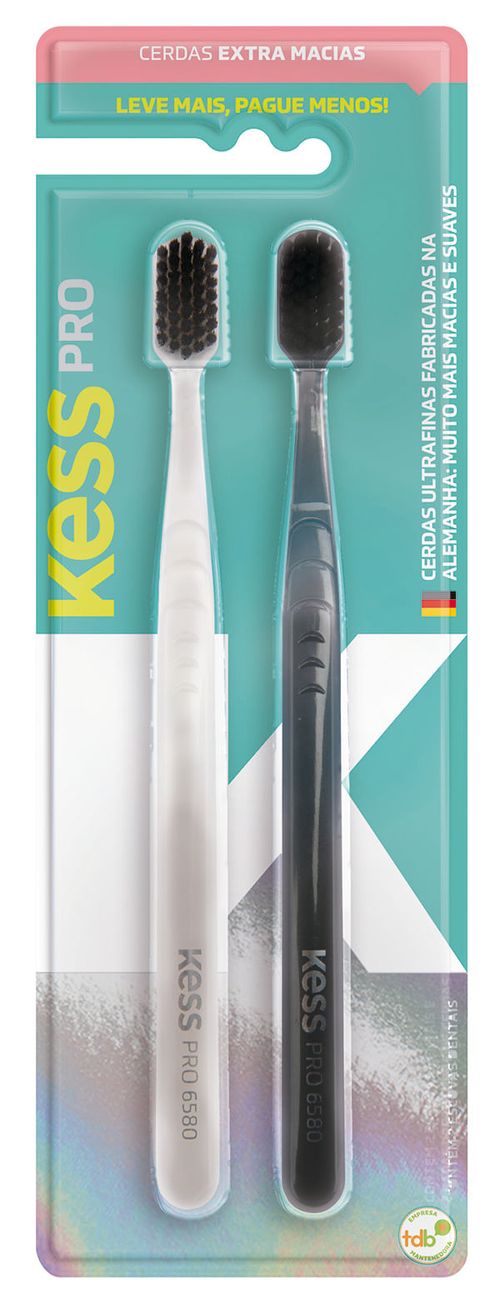 Pack Com 2 Escovas Dentais Pro Extra Macias Bw Kess