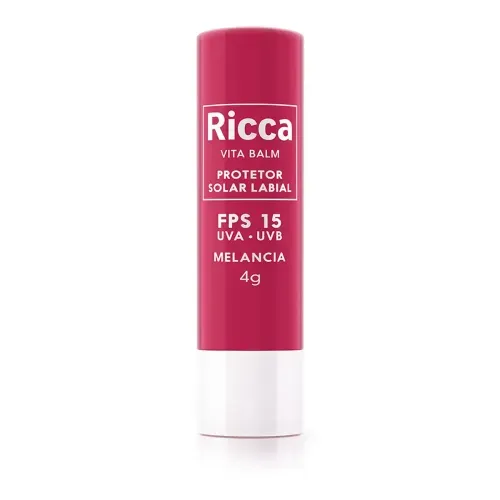 Protetor Solar Labial Ricca Fps15 Melancia Blister
