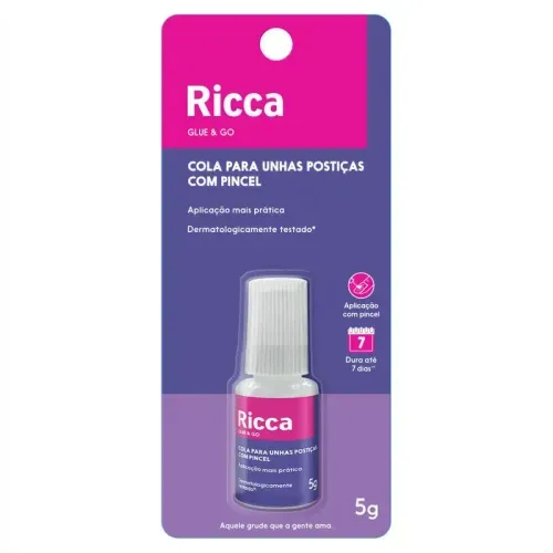 Cola Para Unhas Postiças Ricca 5G Com Pincel