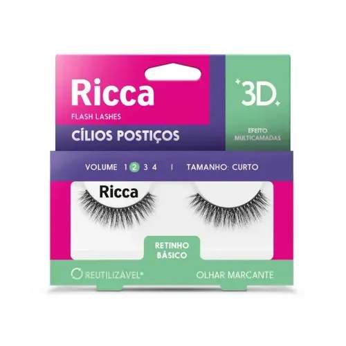 Cílios 3D Ricca Vol. 02 Curto - 401