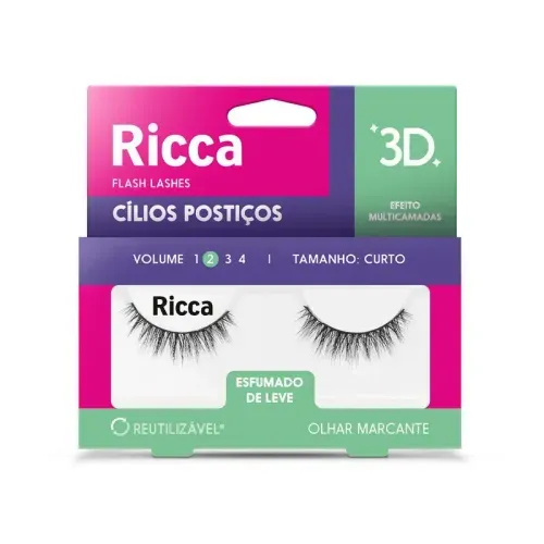 Cílios 3D Ricca Vol. 02 Curto - 402
