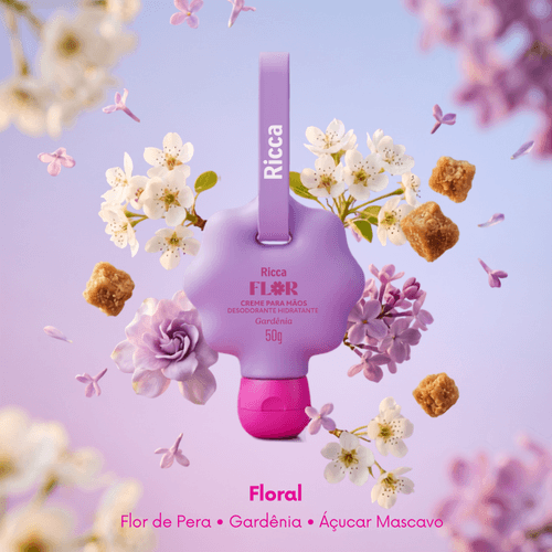 Creme para Mãos Ricca - Flor Gardênia 50G