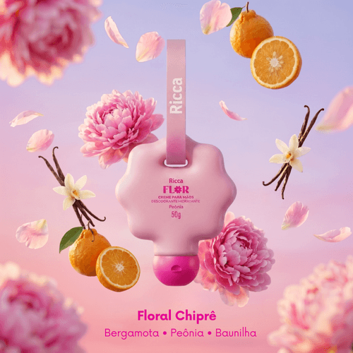 Creme para as Mãos Ricca Flor Peônia 50G