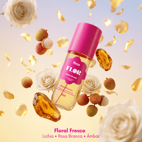 Body Splah Ricca Flor Rosa Branca 150ML