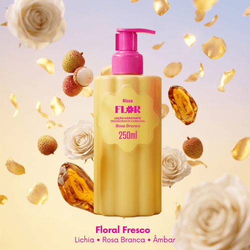 Loção Hidratante Ricca Flor Rosa Branca 250ML