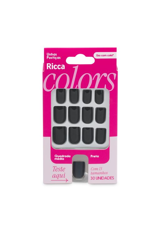 UNHAS RICCA QUADRADA MÉDIA PRETA
