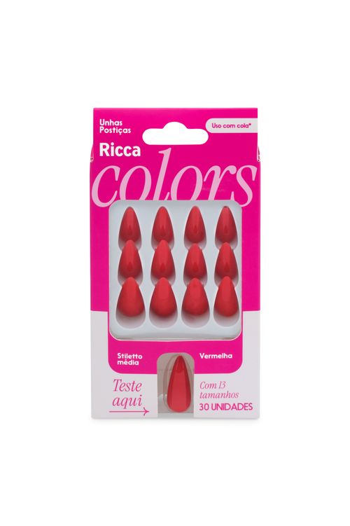 UNHAS RICCA STILETTO MÉDIA VERMELHA