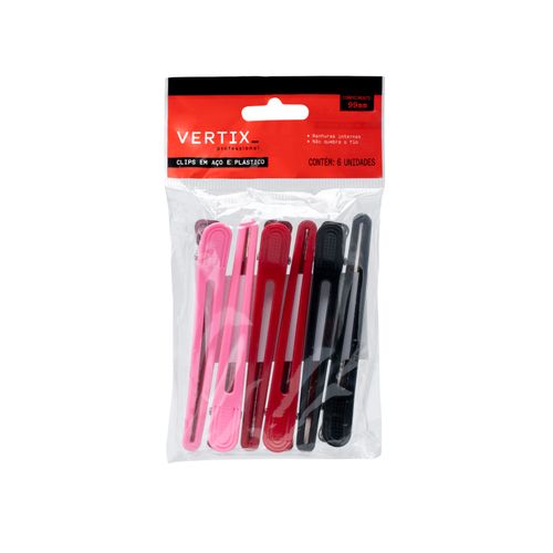 CLIPS EM AÇO E PLÁSTICO 99MM 6PCS VERTIX